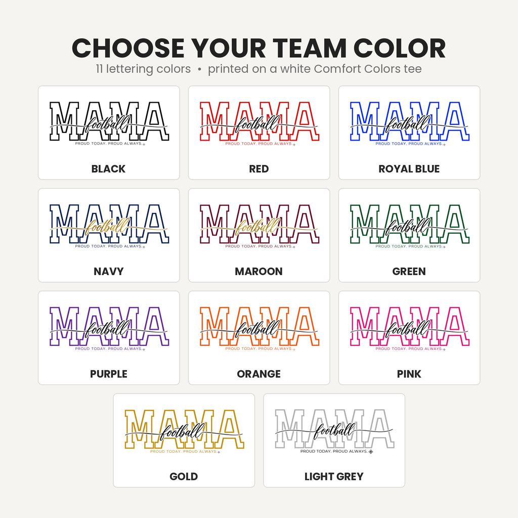 Football Mama shirt team lettering colors