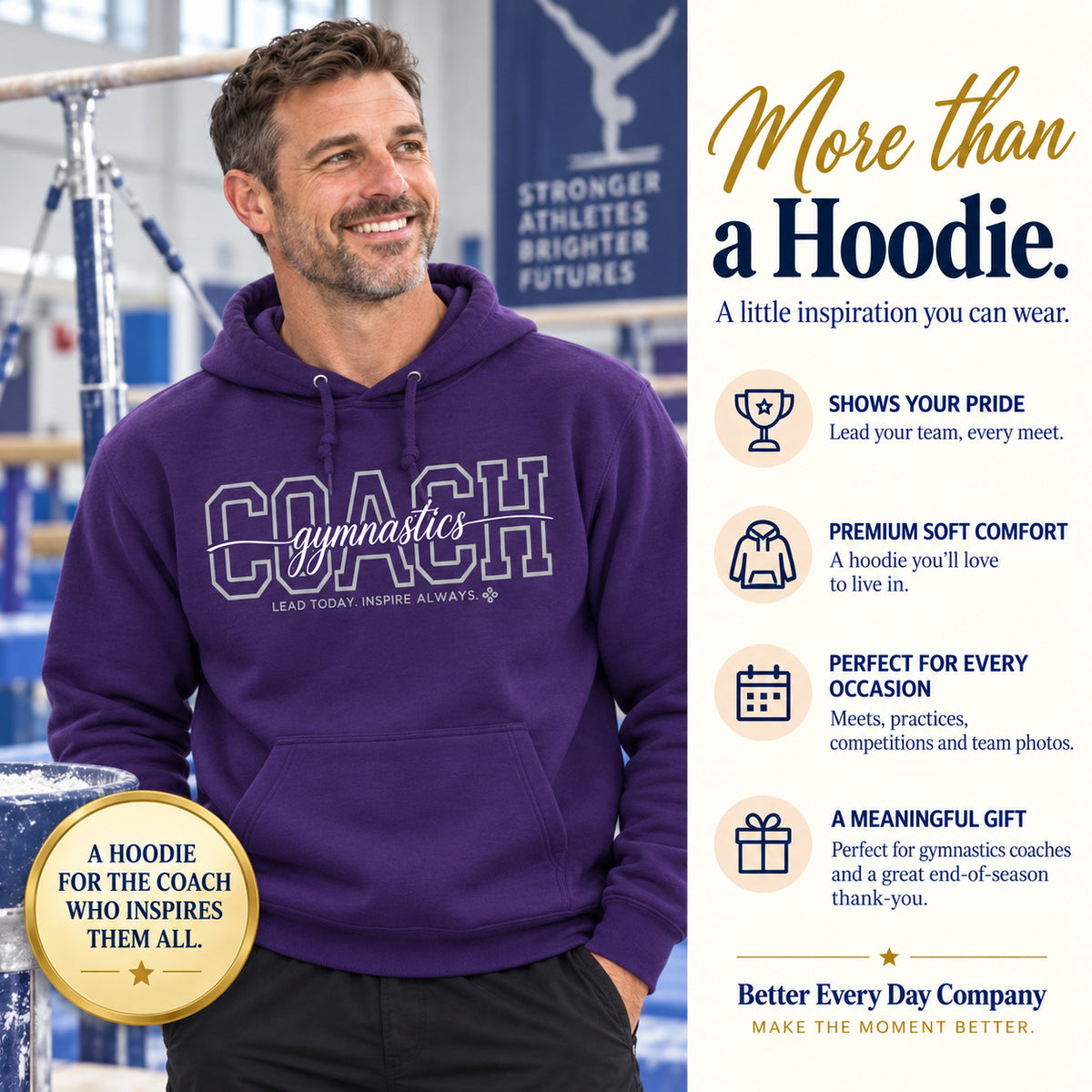 Gymnastics Coach Hoodie - Proud Today. Proud Always.