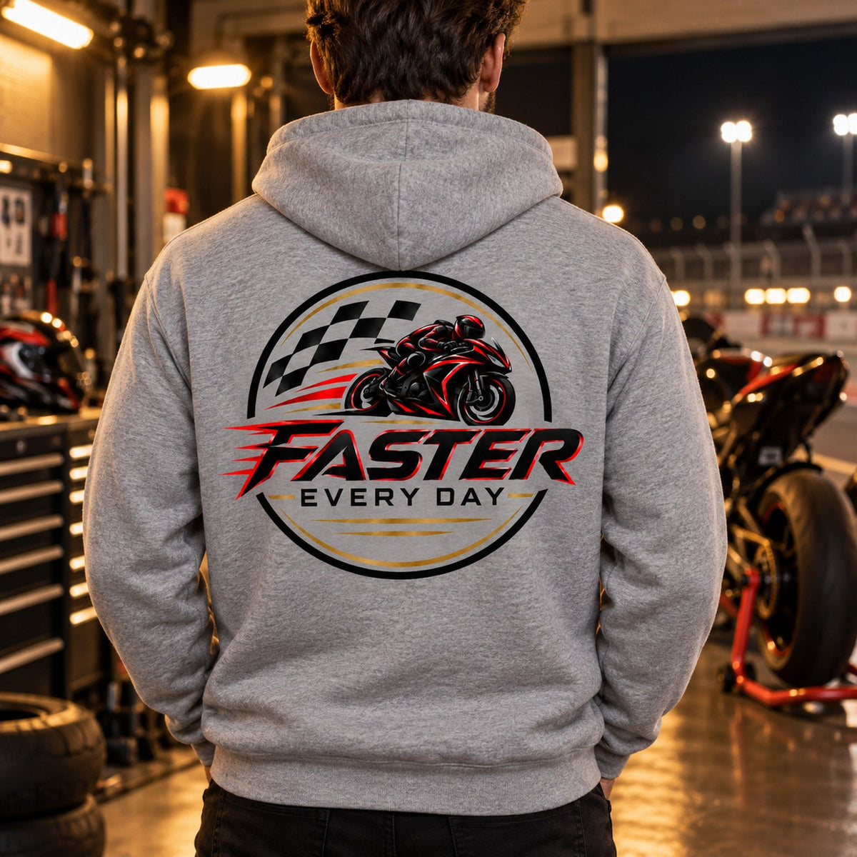Faster Every Day Racing Badge Hoodie - Lifestyle
