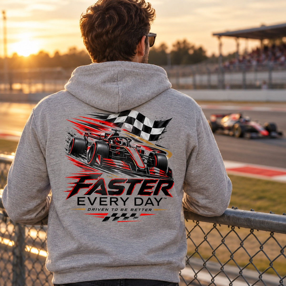 Faster Every Day Formula Race Car Hoodie - Lifestyle