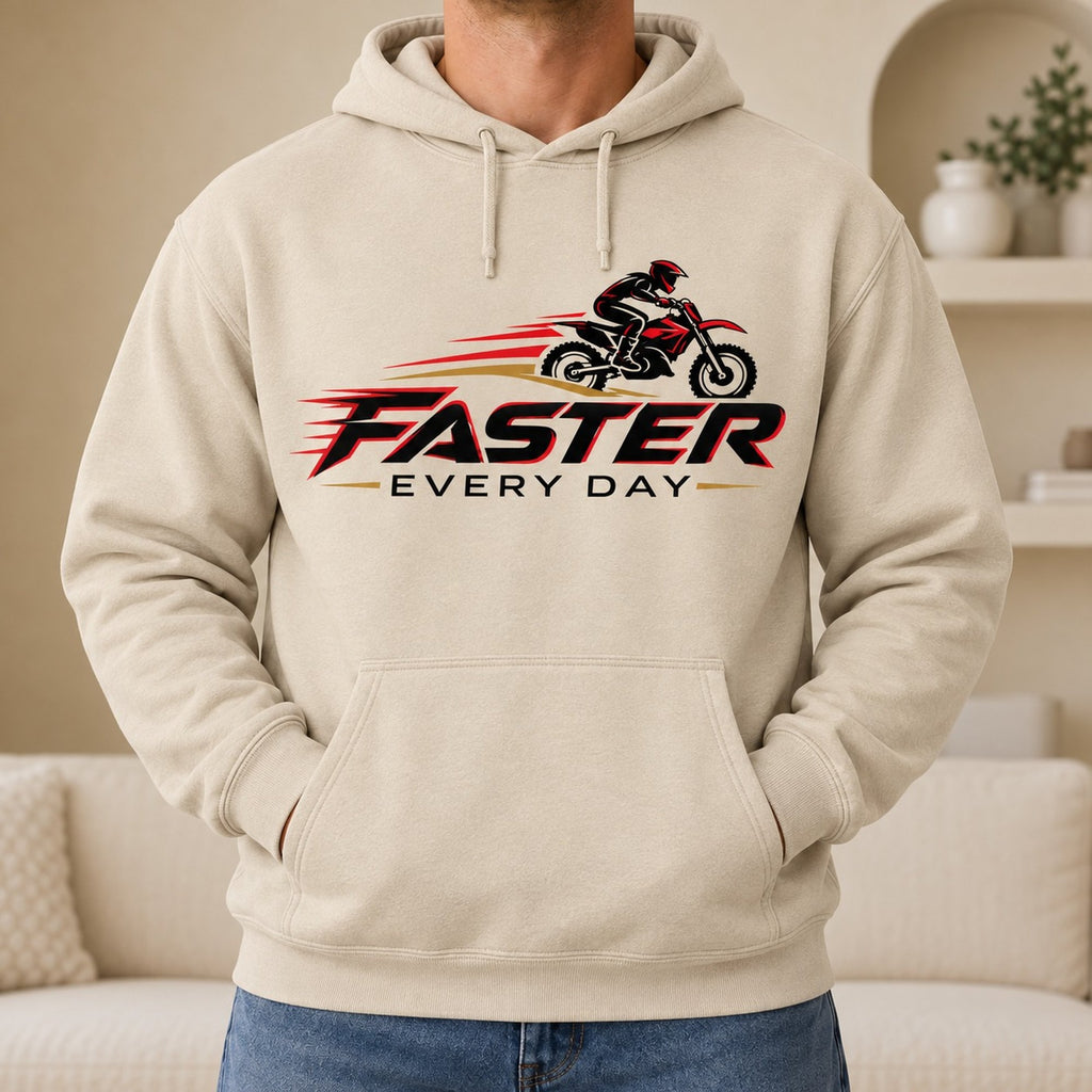 Faster Every Day Dirt Bike Logo Hoodie - Front View