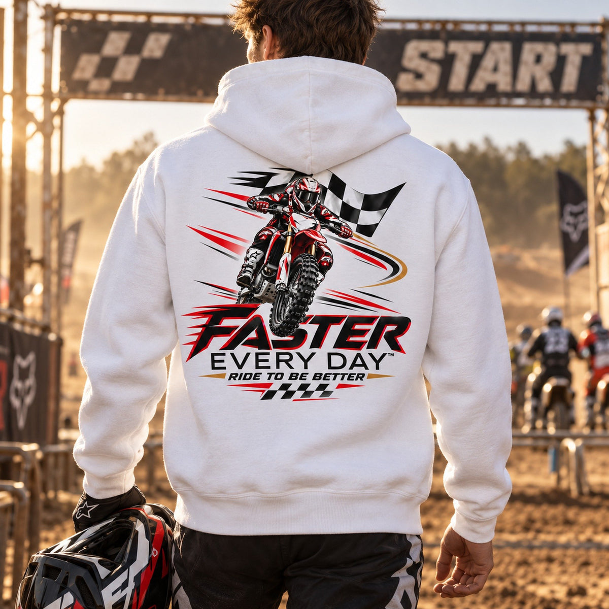 Faster Every Day Ride to Be Better Dirt Bike Hoodie - Lifestyle