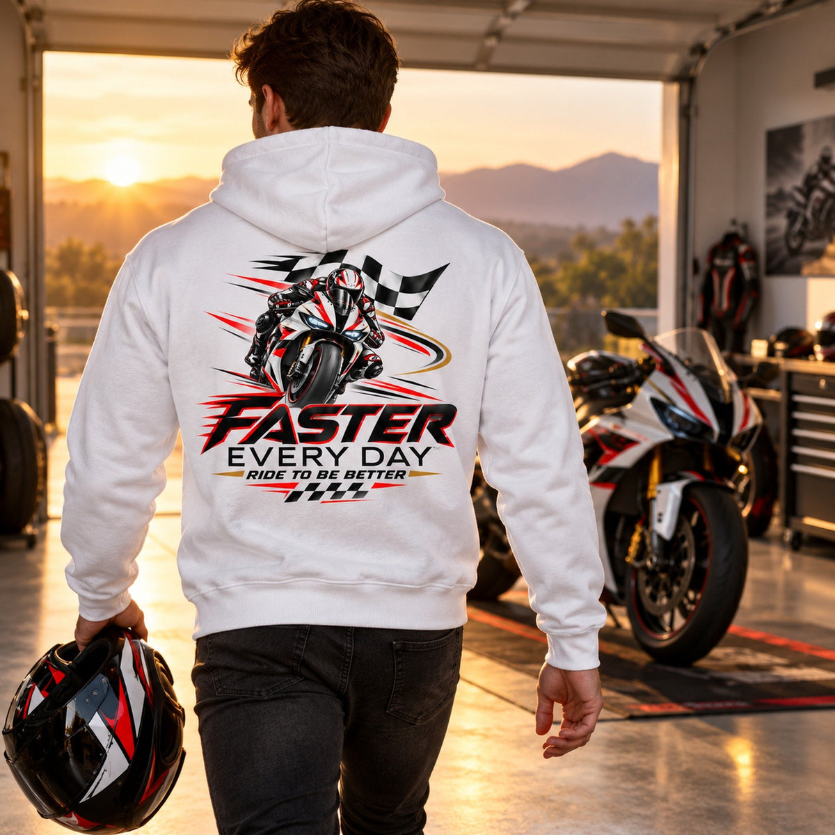 Faster Every Day Ride to Be Better Sport Bike Hoodie - Lifestyle