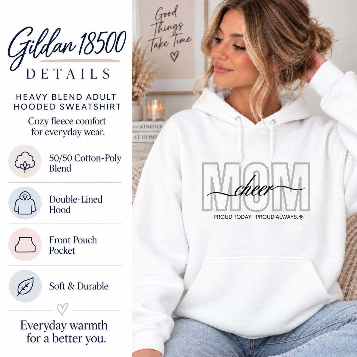 Gildan 18500 hooded sweatshirt details