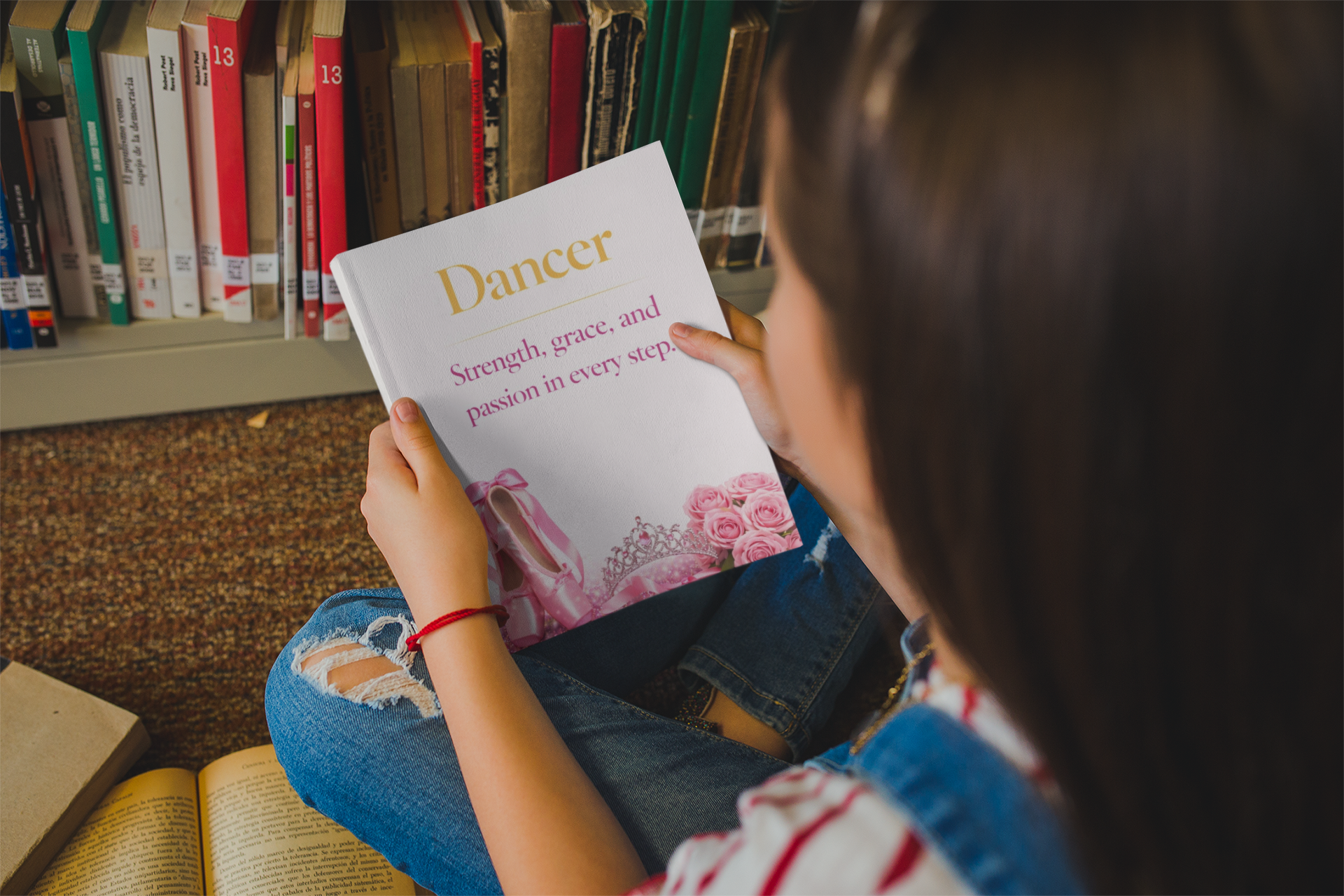 Dancer, Dance Notebook 8.5"x11" Wide Ruled Blank Notebook, Spiral