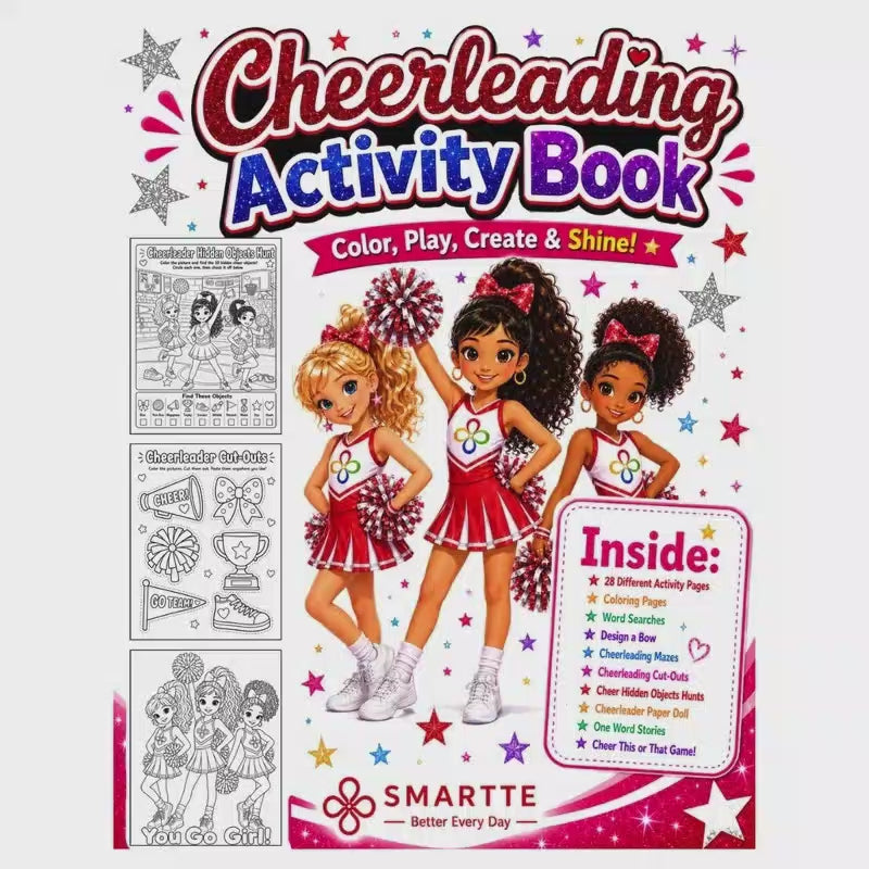 Cheerleading Activity Book Printable | 28 Pages, Games, Coloring (Digital Download)