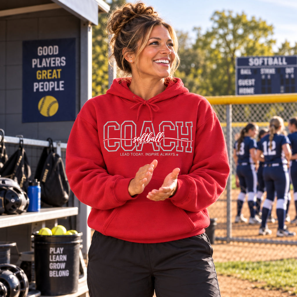 Softball Coach Hoodie - full photo