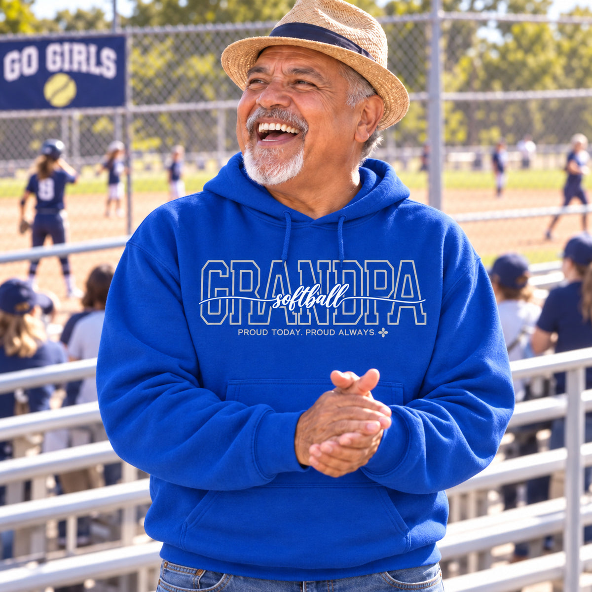 Softball Grandpa Hoodie - full photo