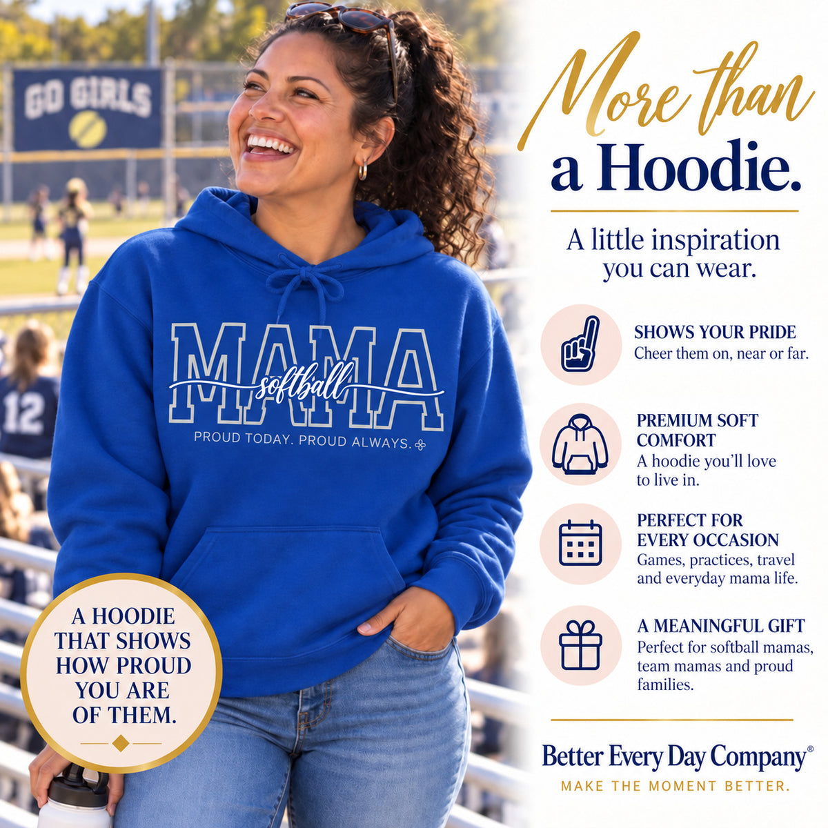 Softball Mama Hoodie - Proud Today. Proud Always.