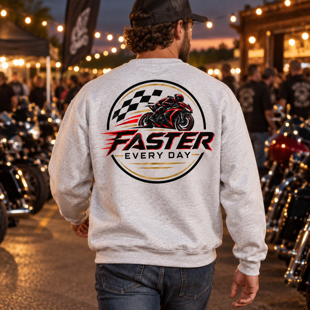 Faster Every Day Racing Badge Sweatshirt - Lifestyle