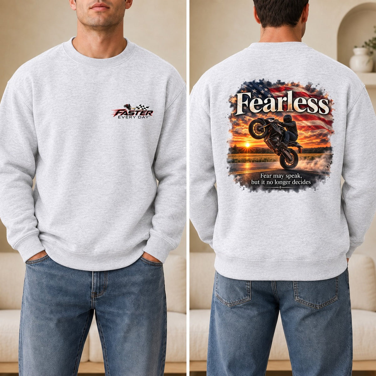 Fearless - Fear May Speak, But It No Longer Decides - Front and Back
