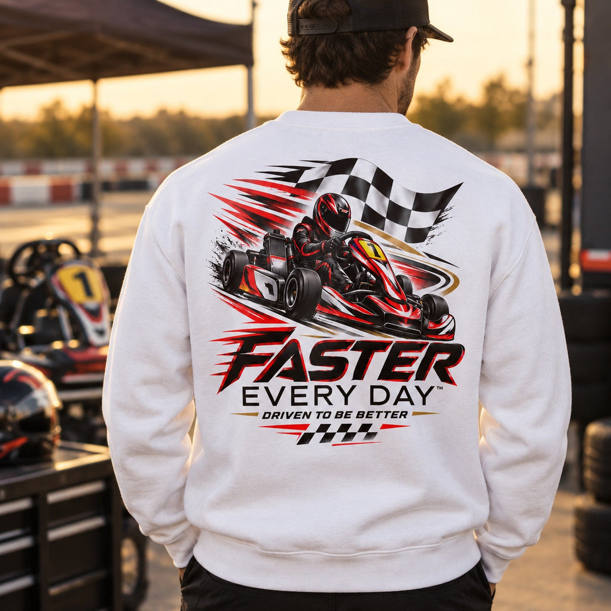 Faster Every Day Go-Kart Racing Sweatshirt - Lifestyle