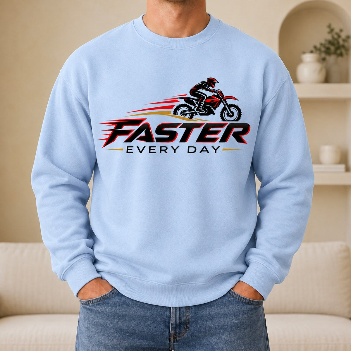 Faster Every Day Dirt Bike Logo Sweatshirt - Front View