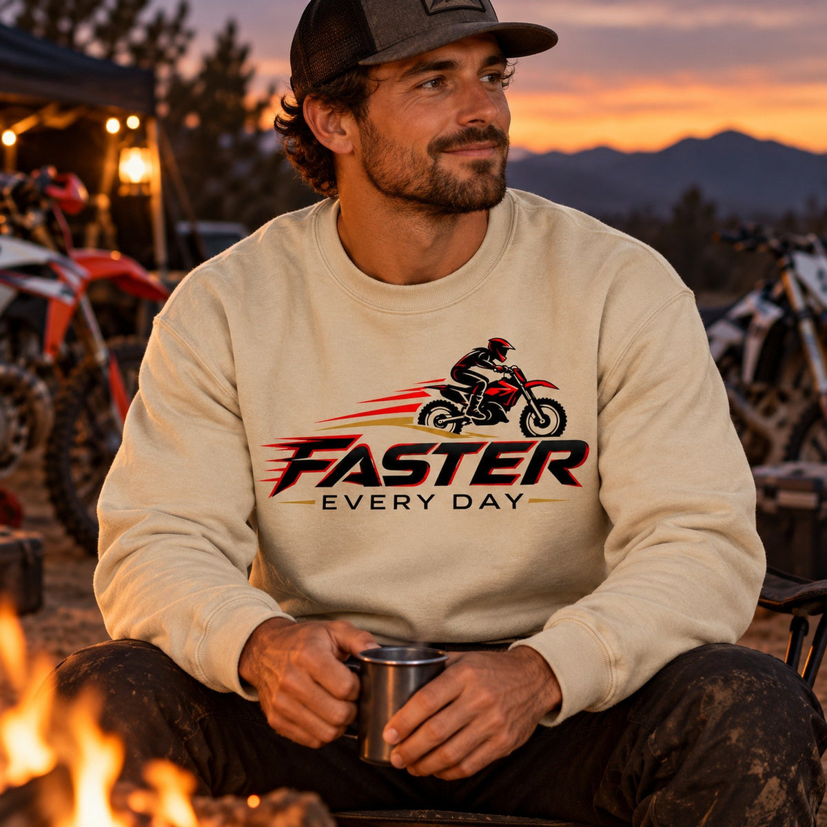 Faster Every Day Dirt Bike Logo Sweatshirt - Lifestyle