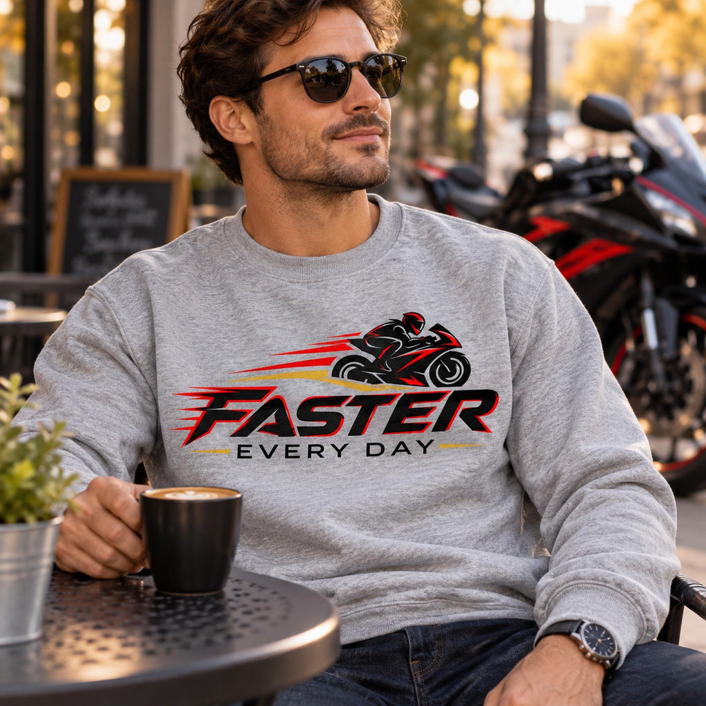 Faster Every Day Sport Bike Logo Sweatshirt - Lifestyle