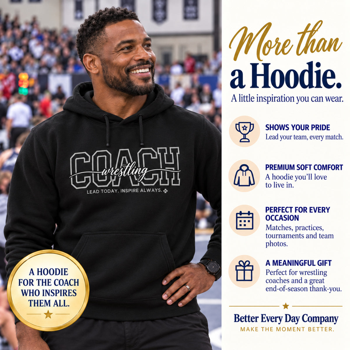 Wrestling Coach Hoodie - Proud Today. Proud Always.