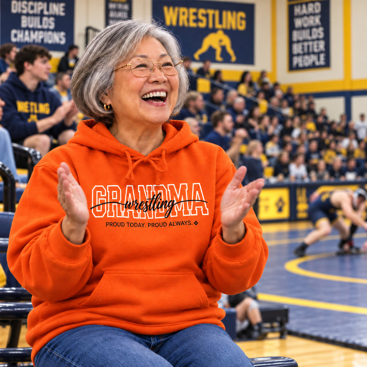 Wrestling Grandma Hoodie - full photo