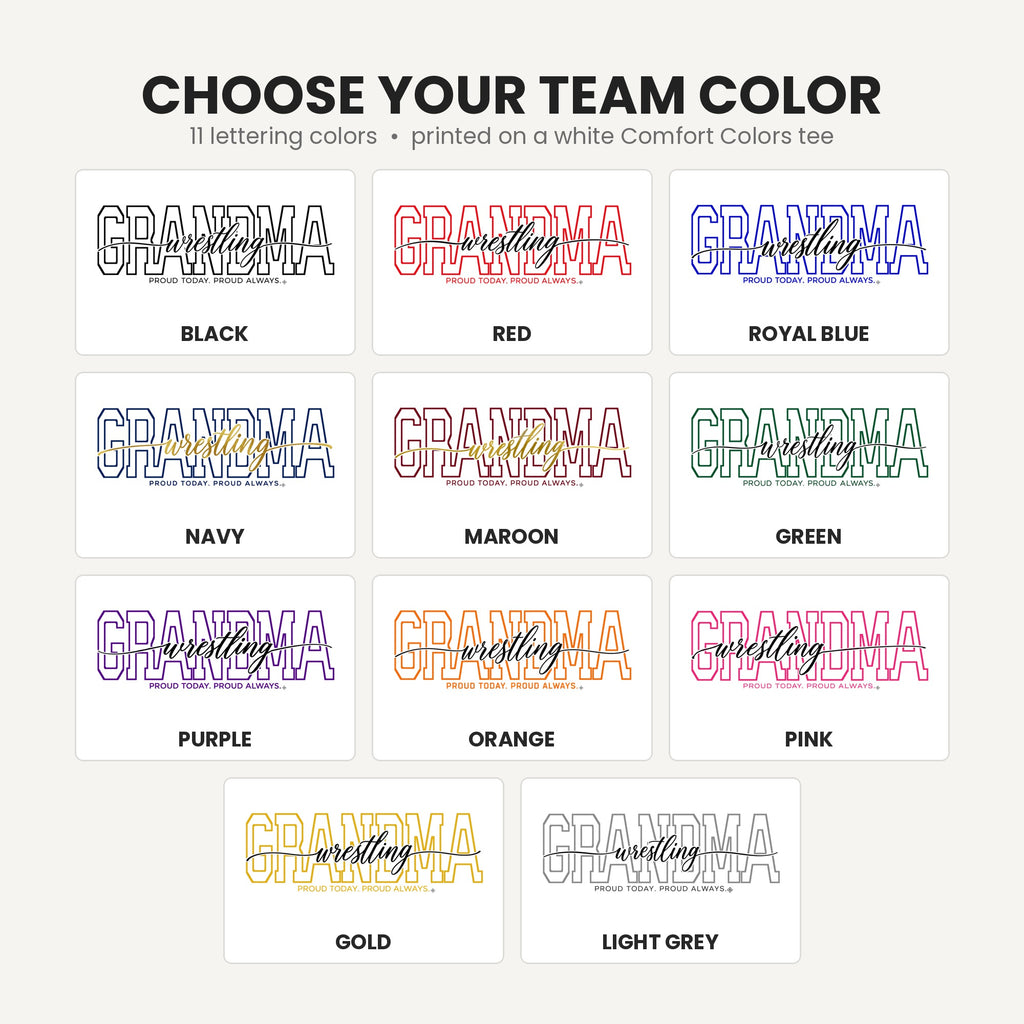 wrestling grandma team color chart tall