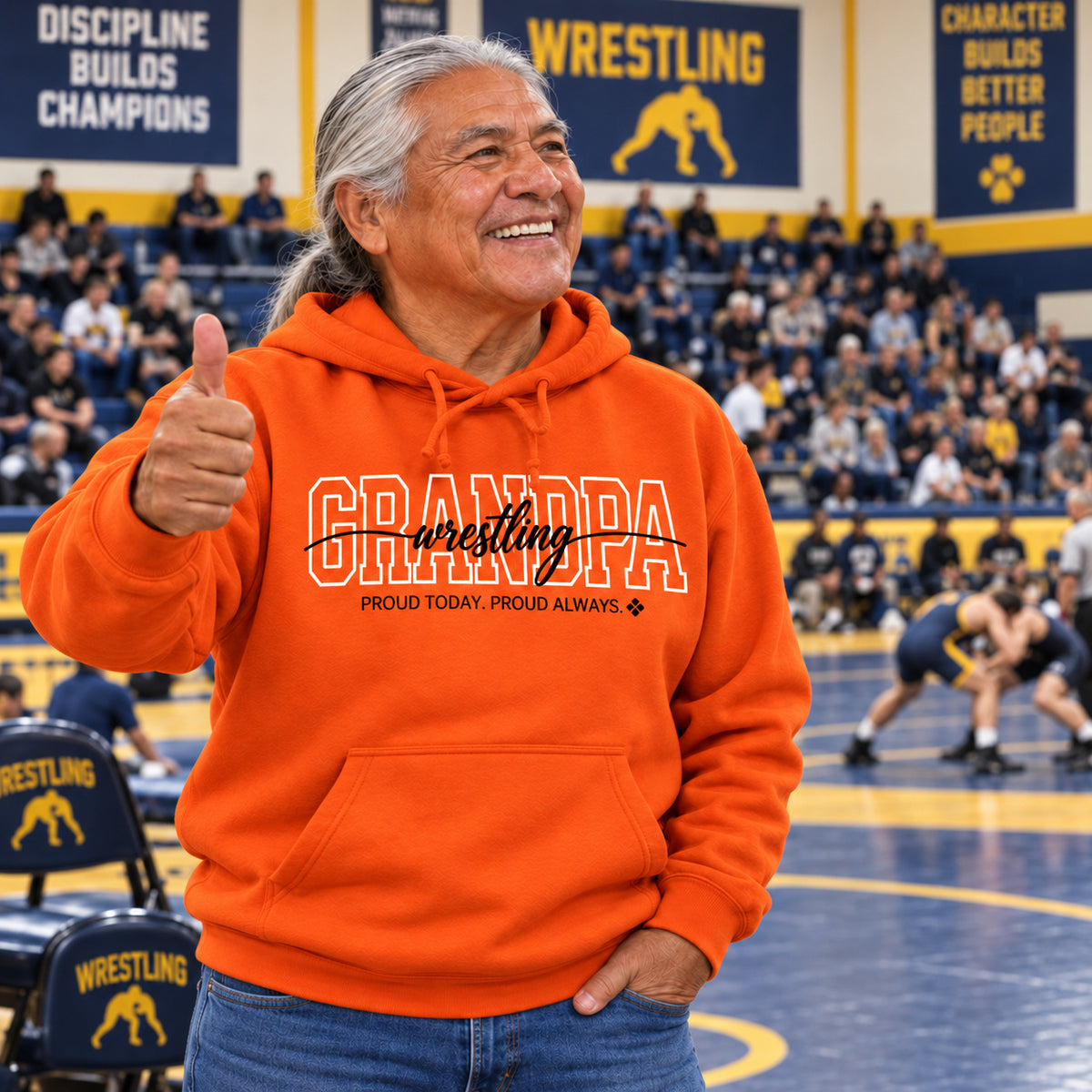 Wrestling Grandpa Hoodie - full photo